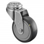 Roulette Appareil Pivotante Caoutchouc Gris Conduct. Ø75mm 60kg Oeil