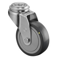 Roulette Appareil Pivotante Caoutchouc Gris Conduct. Ø75mm 60kg Oeil Roulette Appareil Pivotante Caoutchouc Gris Conduct. Ø75mm 60kg Oeil