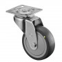 Roulette Appareil Pivotante Caoutchouc Gris Conduct. Ø75mm 60kg Platine