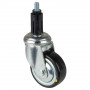 Roulette Appareil Pivotante Caoutchouc Gris Conduct. Ø80mm 80kg Douille