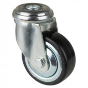 Roulette Appareil Pivotante Caoutchouc Gris Conduct. Ø80mm 80kg Tige