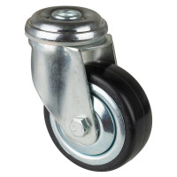 Roulette Appareil Pivotante Caoutchouc Gris Conduct. Ø80mm 80kg Tige
