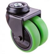 Roulette Appareil Pivotante Caoutchouc vert Ø75mm 100kg Oeil