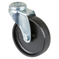 Roulette Appareil Pivotante Plastique noir Ø100mm 65kg Oeil