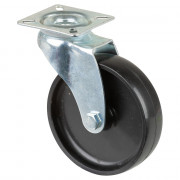 Roulette Appareil Pivotante Plastique noir Ø100mm 65kg Platine
