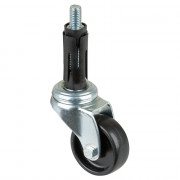 Roulette Appareil Pivotante Plastique noir Ø50mm 50kg Douille