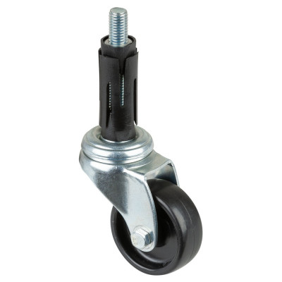 Roulette Appareil Pivotante Plastique noir Ø50mm 50kg Douille