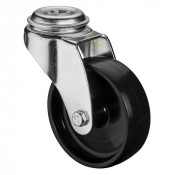 Roulette Appareil Pivotante Plastique noir Ø50mm 50kg Oeil