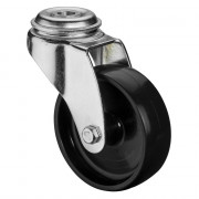Roulette Appareil Pivotante Plastique noir Ø50mm 50kg Oeil