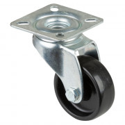 Roulette Appareil Pivotante Plastique noir Ø50mm 50kg Platine