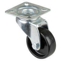 Roulette Appareil Pivotante Plastique noir Ø50mm 50kg Platine
