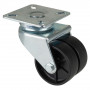 Roulette Appareil Pivotante Plastique noir Ø50mm 80kg Platine