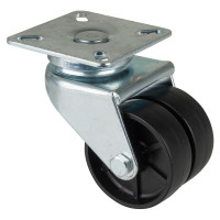 Roulette Appareil Pivotante Plastique noir Ø50mm 80kg Platine Roulette Appareil Pivotante Plastique noir Ø50mm 80kg Platine