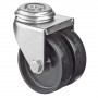 Roulette Appareil Pivotante Plastique noir Ø75mm 100kg Oeil