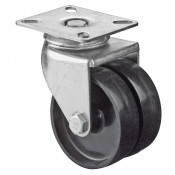 Roulette Appareil Pivotante Plastique noir Ø75mm 100kg Platine