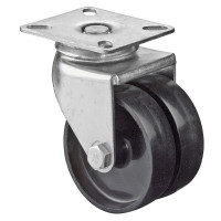Roulette Appareil Pivotante Plastique noir Ø75mm 100kg Platine