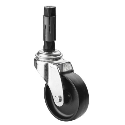 Roulette Appareil Pivotante Plastique noir Ø75mm 50kg Douille