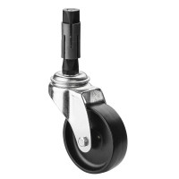 Roulette Appareil Pivotante Plastique noir Ø75mm 50kg Douille