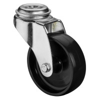 Roulette Appareil Pivotante Plastique noir Ø75mm 50kg Oeil Roulette Appareil Pivotante Plastique noir Ø75mm 50kg Oeil