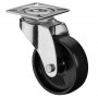 Roulette Appareil Pivotante Plastique noir Ø75mm 50kg Platine