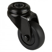 Roulette Appareil Pivotante Thermoplastique caoutchouc noir Ø50mm 50kg Oeil