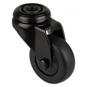 Roulette Appareil Pivotante Thermoplastique caoutchouc noir Ø50mm 50kg Oeil