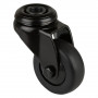 Roulette Appareil Pivotante Thermoplastique caoutchouc noir Ø50mm 50kg Oeil