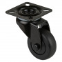Roulette Appareil Pivotante Thermoplastique caoutchouc noir Ø50mm 50kg Platine