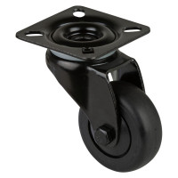 Roulette Appareil Pivotante Thermoplastique caoutchouc noir Ø50mm 50kg Platine Roulette Appareil Pivotante Thermoplastique caoutchouc noir Ø50mm 50kg Platine