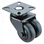 Roulette Appareil Pivotante Thermoplastique caoutchouc noir Ø50mm 80kg Platine