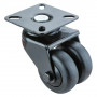Roulette Appareil Pivotante Thermoplastique caoutchouc noir Ø50mm 80kg Platine