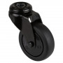 Roulette Appareil Pivotante Thermoplastique caoutchouc noir Ø75mm 75kg Oeil