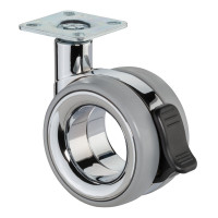 Roulette Design Ø75mm Sols Industriels Platine Roulette Design Ø75mm Sols Industriels Platine