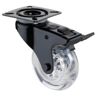 Roulette Mobilier Ø75mm Sols Lisses Platine Roulette Mobilier Ø75mm Sols Lisses Platine