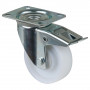 Roulette Manutention Avec blocage directionnel Plastique - Ø100mm 160kg - Fix. Platine