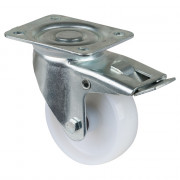 Roulette Manutention Avec blocage directionnel Plastique - Ø100mm 175kg - Fix. Platine