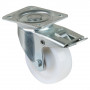 Roulette Manutention Avec blocage directionnel Plastique - Ø100mm 350kg - Fix. Platine