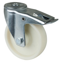 Roulette Manutention Avec blocage directionnel Plastique - Ø125mm 150kg - Trou central