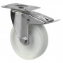 Roulette Manutention Avec blocage directionnel Plastique - Ø125mm 250kg - Fix. Platine