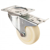 Roulette Manutention Avec blocage directionnel Plastique - Ø125mm 400kg - Fix. Platine