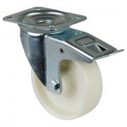 Roulette Manutention Avec blocage directionnel Plastique - Ø150mm 300kg - Fix. Platine