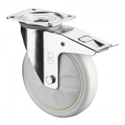 Roulette Manutention Avec blocage directionnel Plastique - Ø200mm 300kg - Fix. Platine