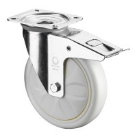 Roulette Manutention Avec blocage directionnel Plastique - Ø200mm 300kg - Fix. Platine