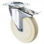 Roulette Manutention Avec blocage directionnel Plastique - Ø200mm 500kg - Fix. Platine