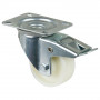 Roulette Manutention Avec blocage directionnel Plastique - Ø80mm 125kg - Fix. Platine