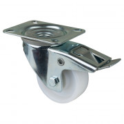 Roulette Manutention Avec blocage directionnel Plastique - Ø80mm 155kg - Fix. Platine