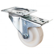 Roulette Manutention Avec blocage directionnel Plastique blanc - Ø125mm 400kg - Platine
