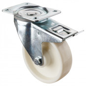 Roulette Manutention Avec blocage directionnel Plastique blanc - Ø150mm 400kg - Platine