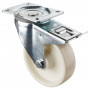 Roulette Manutention Avec blocage directionnel Plastique blanc - Ø150mm 400kg - Platine