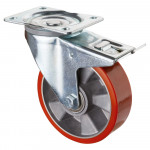 Roulette Manutention Avec blocage directionnel Polyuréthane - Ø150mm 450kg - Fix. Platine